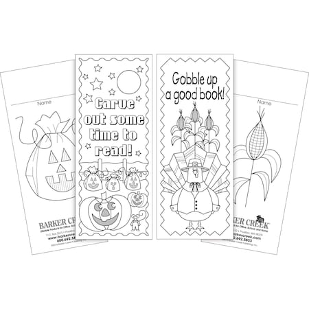Barker Creek Color Me Celebrate Autumn Bookmark Duets, 60/Set 2189
